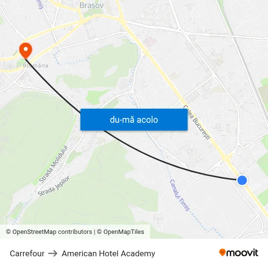 Harta de Carrefour către American Hotel Academy