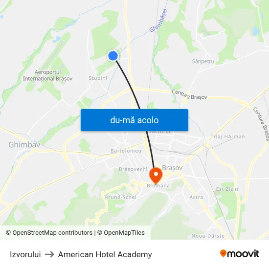 Harta de Izvorului către American Hotel Academy