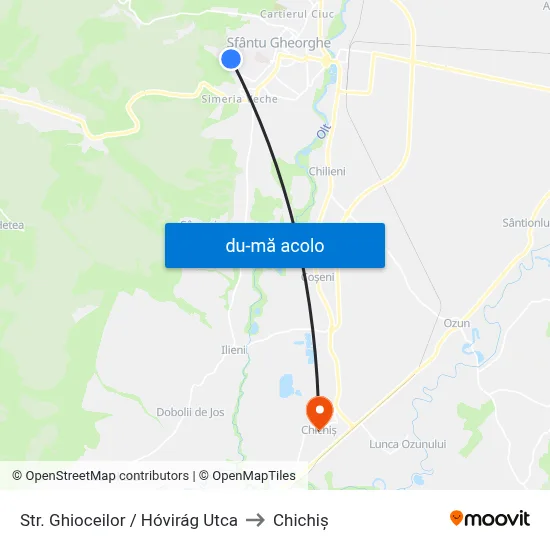 Harta de Str. Ghioceilor / Hóvirág Utca către Chichiș