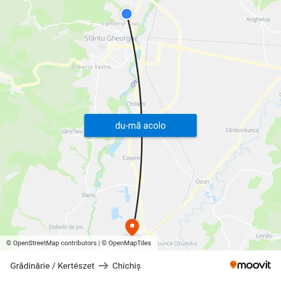 Harta de Grădinărie / Kertészet către Chichiș