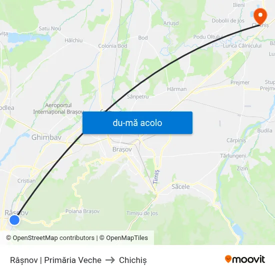 Harta de Râșnov | Primăria Veche către Chichiș