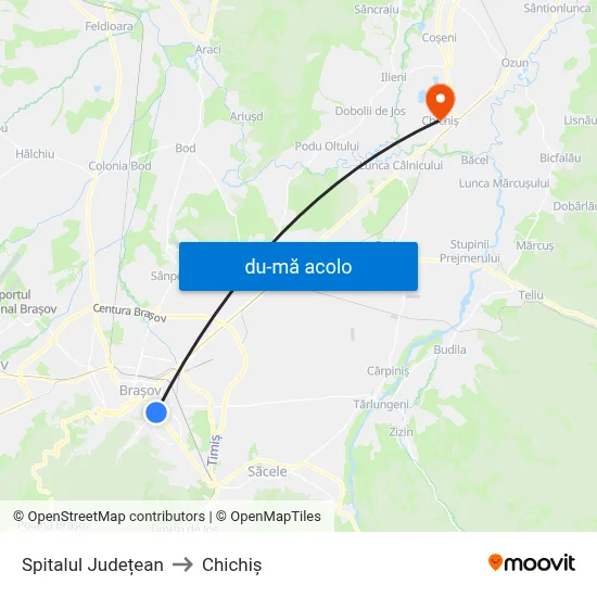 Harta de Spitalul Județean către Chichiș
