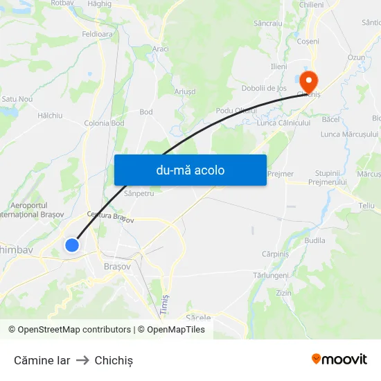 Harta de Cămine Iar către Chichiș