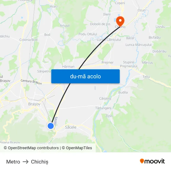 Harta de Metro către Chichiș