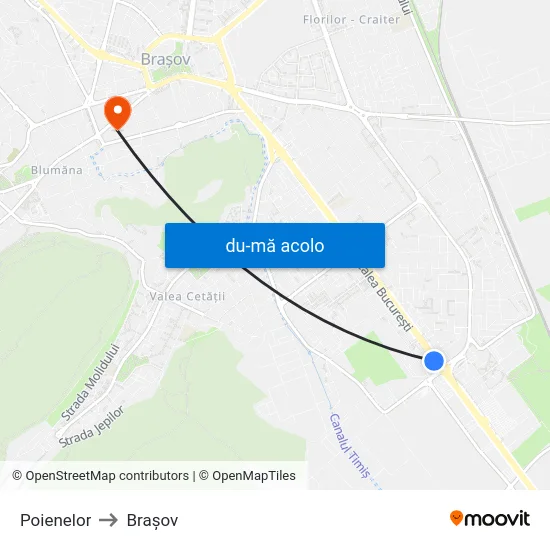 Harta de Poienelor către Braşov