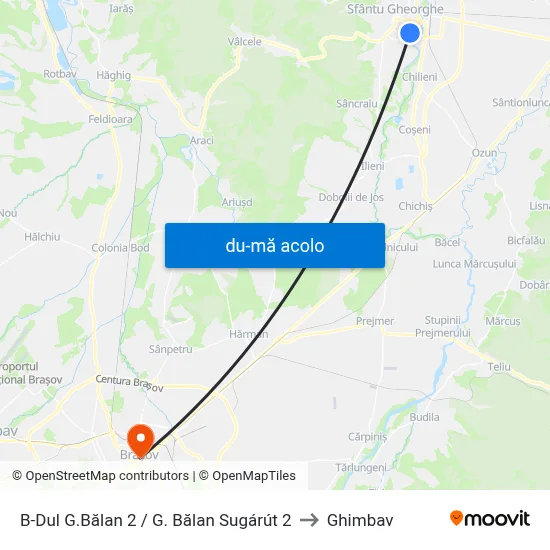 Harta de B-Dul G.Bălan 2 / G. Bălan Sugárút 2 către Ghimbav