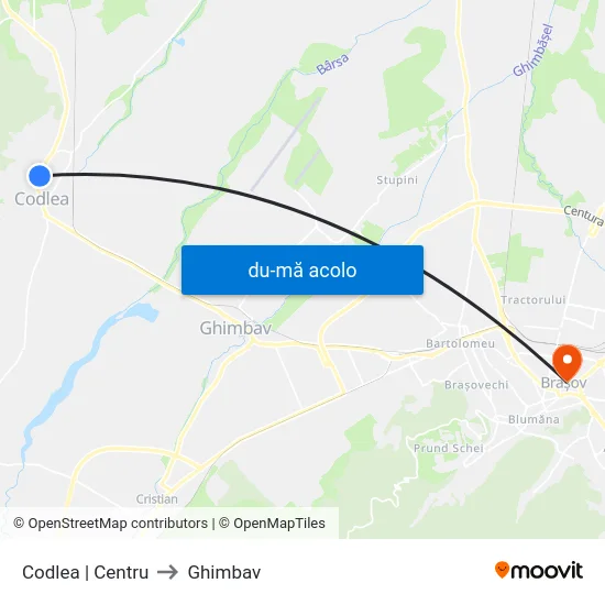 Harta de Codlea | Centru către Ghimbav