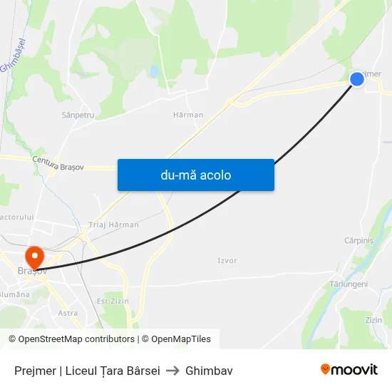 Harta de Prejmer | Liceul Țara Bârsei către Ghimbav