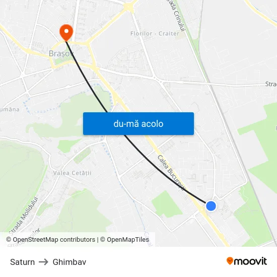 Harta de Saturn către Ghimbav