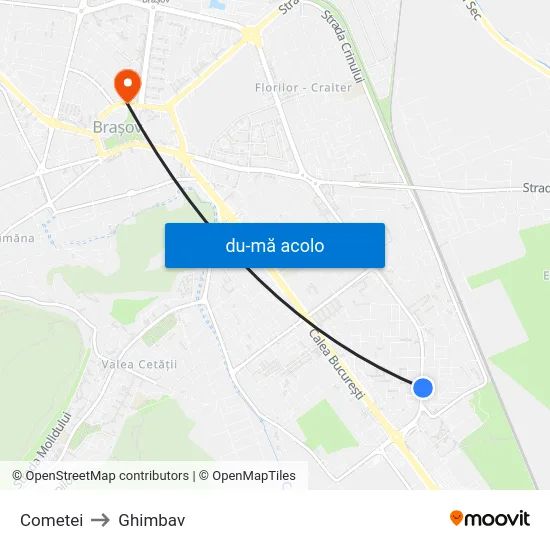 Harta de Cometei către Ghimbav