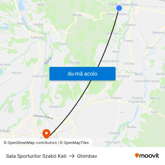 Harta de Sala Sporturilor Szabó Kati către Ghimbav