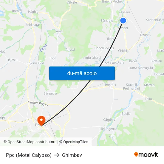 Harta de Ppc (Motel Calypso) către Ghimbav