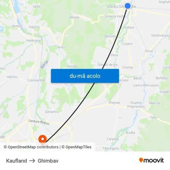 Harta de Kaufland către Ghimbav