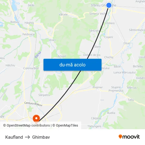 Harta de Kaufland către Ghimbav