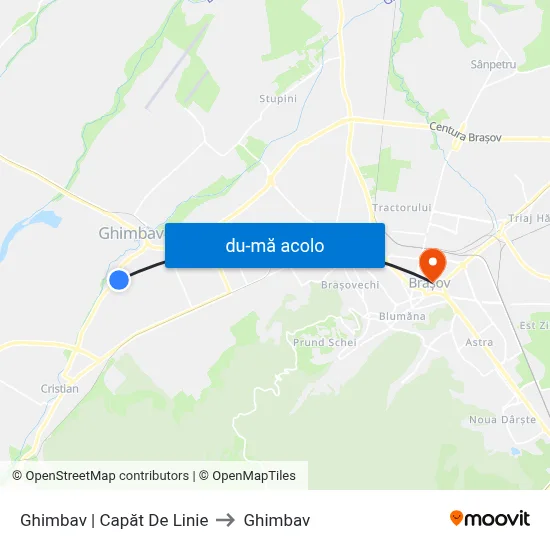 Harta de Ghimbav | Capăt De Linie către Ghimbav