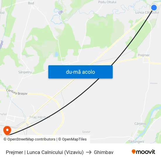 Harta de Prejmer | Lunca Calnicului (Vizaviu) către Ghimbav