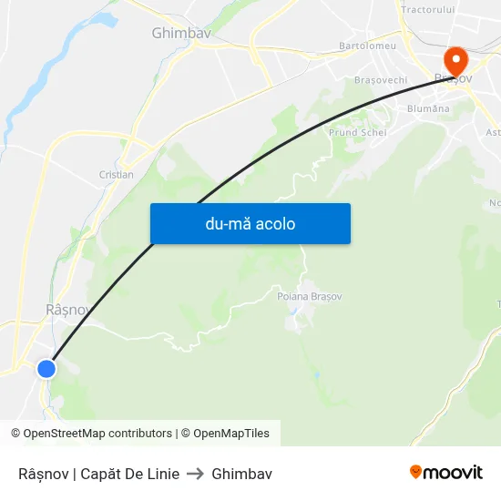 Harta de Râșnov | Capăt De Linie către Ghimbav