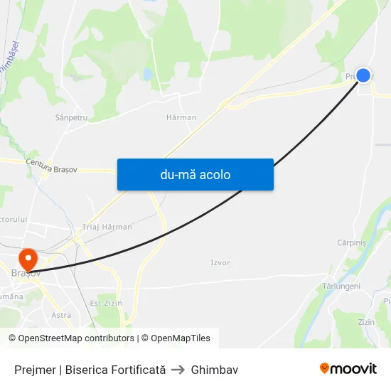 Harta de Prejmer | Biserica Fortificată către Ghimbav