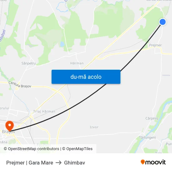 Harta de Prejmer | Gara Mare către Ghimbav