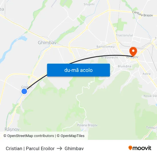 Harta de Cristian | Parcul Eroilor către Ghimbav