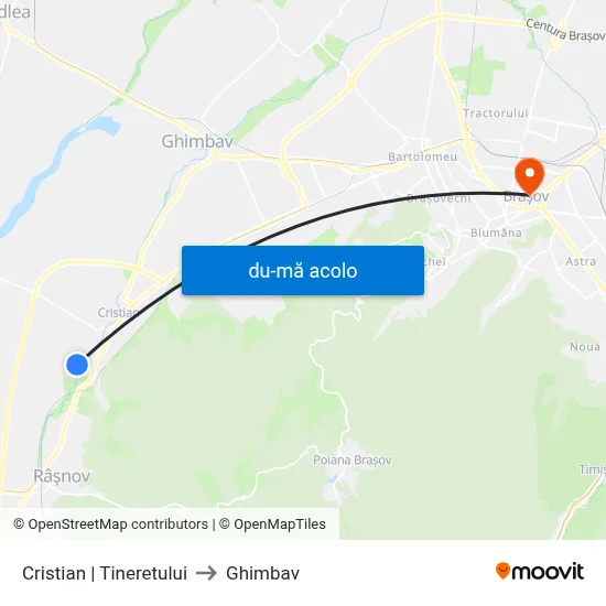 Harta de Cristian | Tineretului către Ghimbav