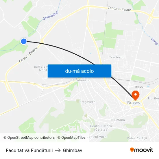 Harta de Facultativă Fundăturii către Ghimbav