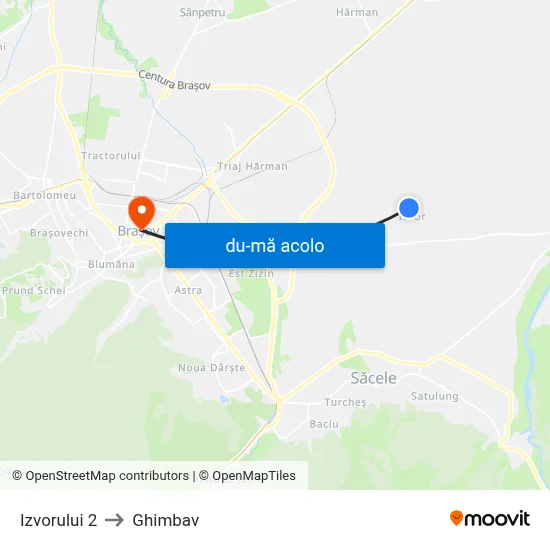 Harta de Izvorului 2 către Ghimbav