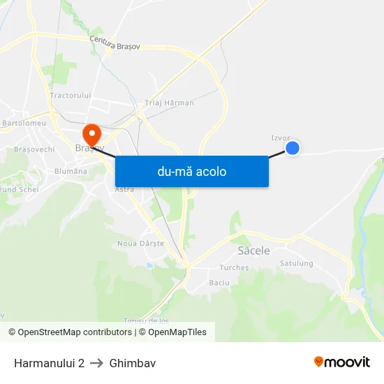 Harta de Harmanului 2 către Ghimbav