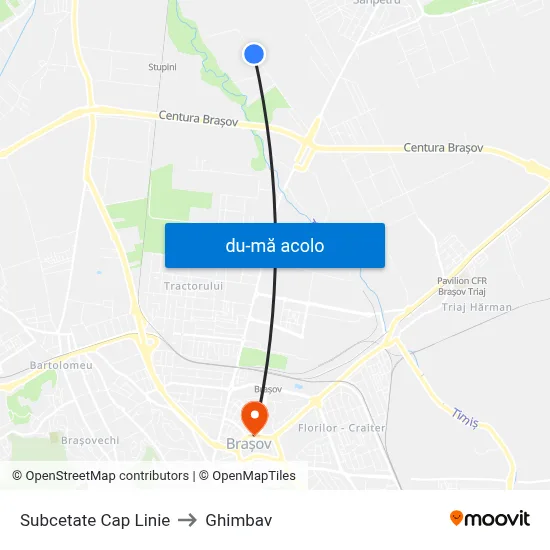 Harta de Subcetate Cap Linie către Ghimbav