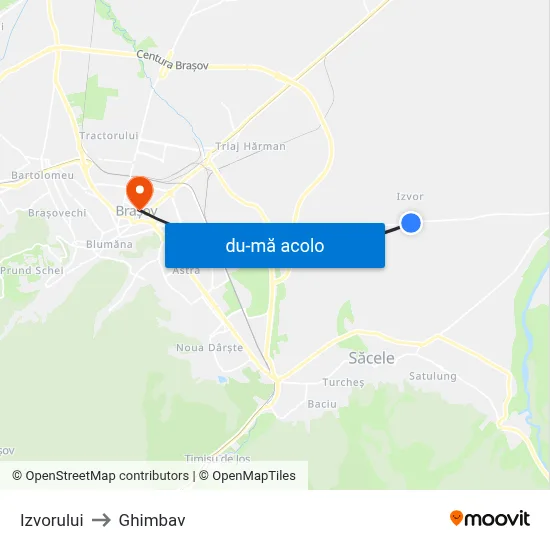 Harta de Izvorului către Ghimbav