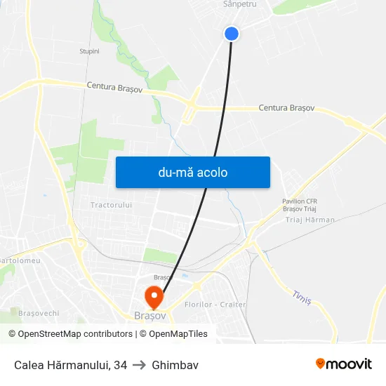 Harta de Calea Hărmanului, 34 către Ghimbav