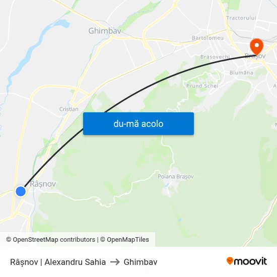 Harta de Râșnov | Alexandru Sahia către Ghimbav