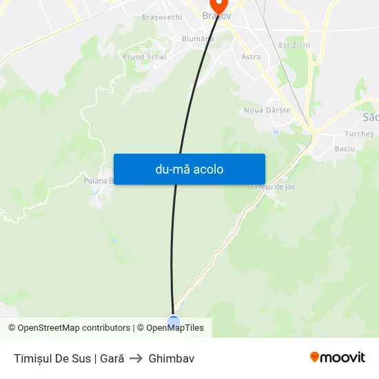 Harta de Timişul De Sus | Gară către Ghimbav