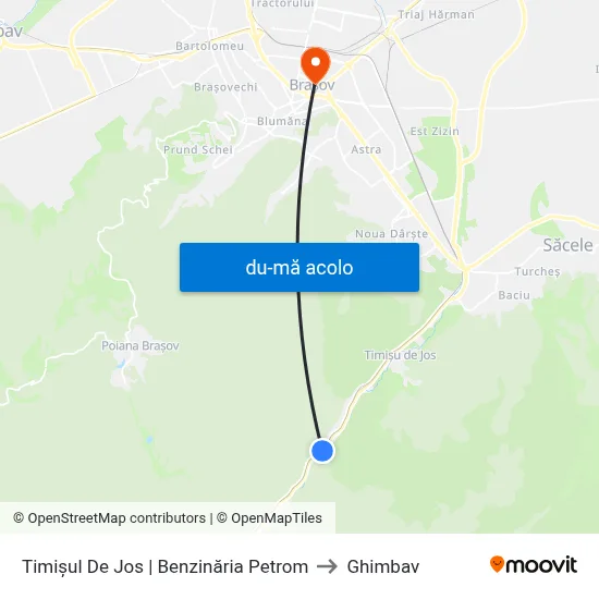 Harta de Timișul De Jos | Benzinăria Petrom către Ghimbav