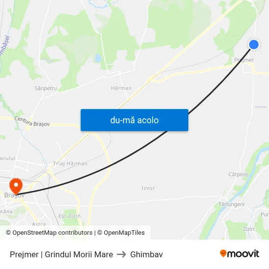 Harta de Prejmer | Grindul Morii Mare către Ghimbav