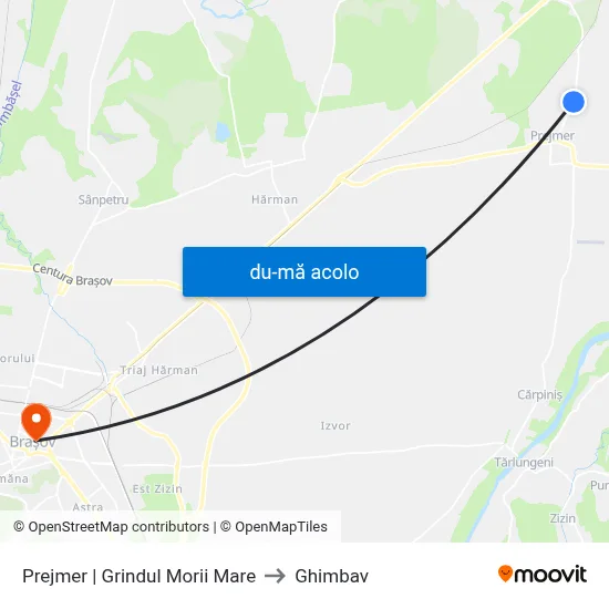 Harta de Prejmer | Grindul Morii Mare către Ghimbav