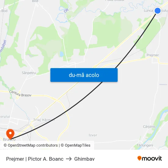 Harta de Prejmer | Pictor A. Boanc către Ghimbav