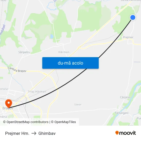 Harta de Prejmer Hm. către Ghimbav