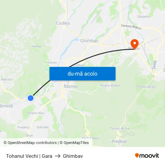 Harta de Tohanul Vechi | Gara către Ghimbav