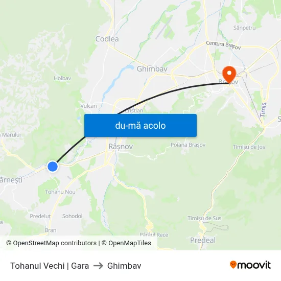 Harta de Tohanul Vechi | Gara către Ghimbav