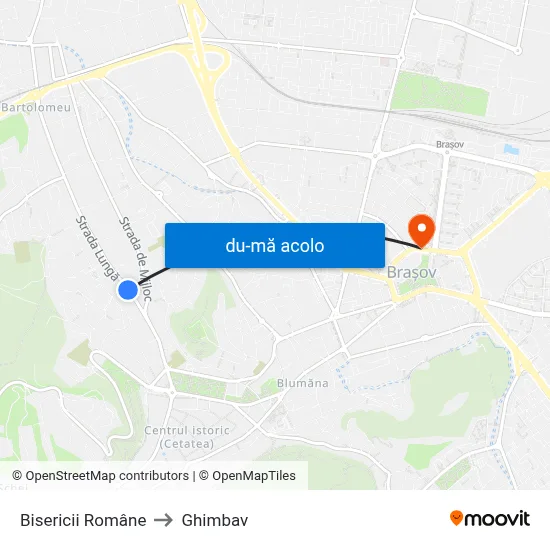 Harta de Bisericii Române către Ghimbav