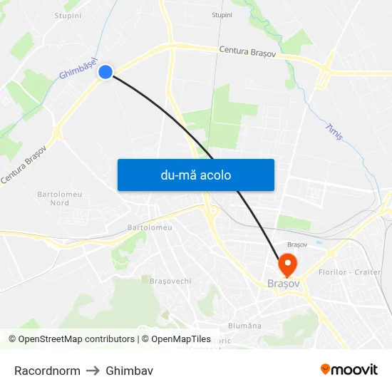 Harta de Racordnorm către Ghimbav