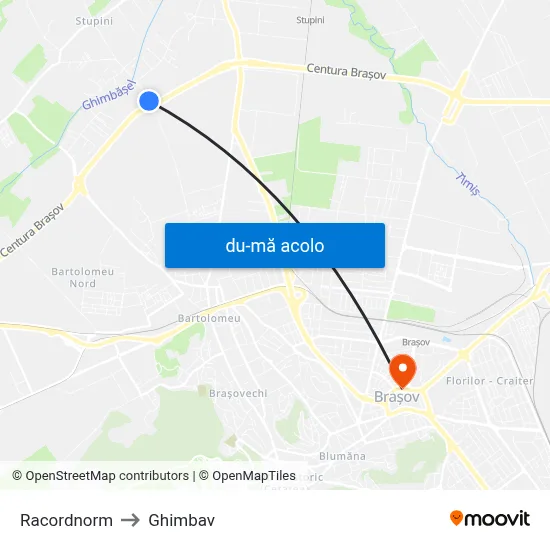 Harta de Racordnorm către Ghimbav