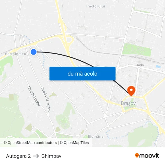 Harta de Autogara 2 către Ghimbav