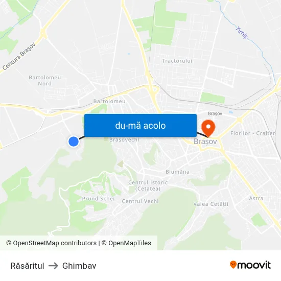 Harta de Răsăritul către Ghimbav