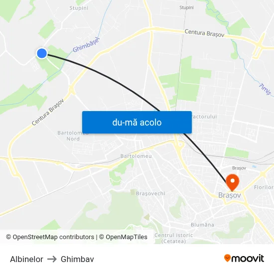 Harta de Albinelor către Ghimbav