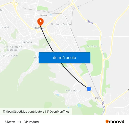 Harta de Metro către Ghimbav