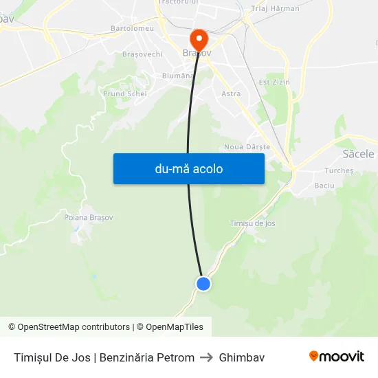 Harta de Timișul De Jos | Benzinăria Petrom către Ghimbav