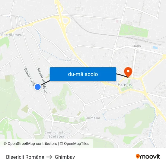 Harta de Bisericii Române către Ghimbav