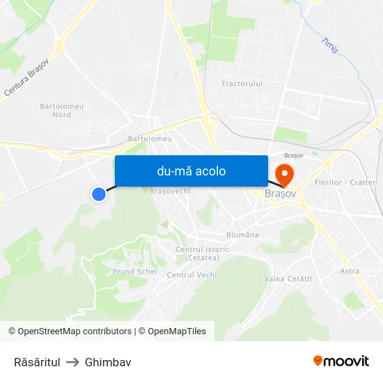 Harta de Răsăritul către Ghimbav